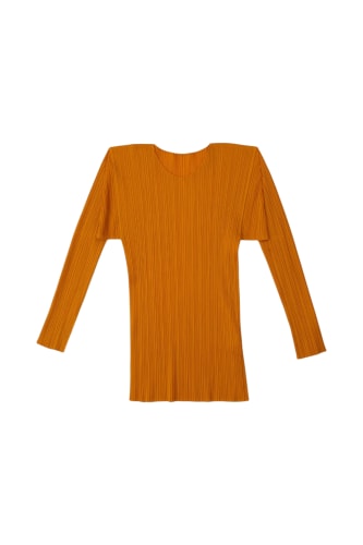Pleats Please Orange Long Sleeve