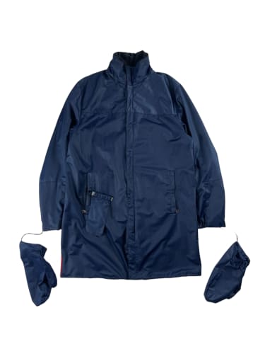 Prada Eskimo Technical Long Navy Nylon Jacket FW 1999 - M