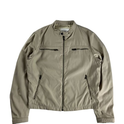 Prada Cream Double Front Zipper Pocket Moto Jacket 2010s - M