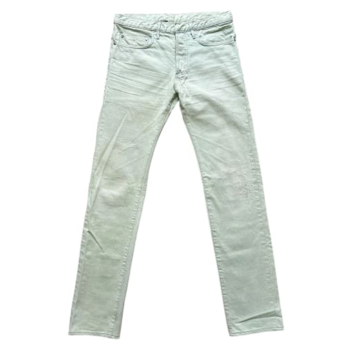 DIOR HOMME 2006SS × HEDI SLIMANE Clawmark indigo light green jeans
