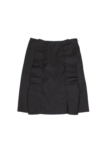 Prada FW 2008 black nylon ruffled skirt