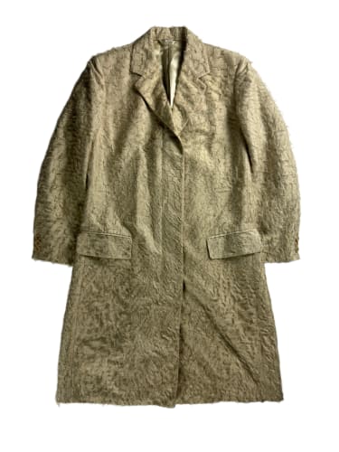 Helmut Lang Sample Silk Tufts Fringe Superlightweight Textured Coat SS 1999 - S