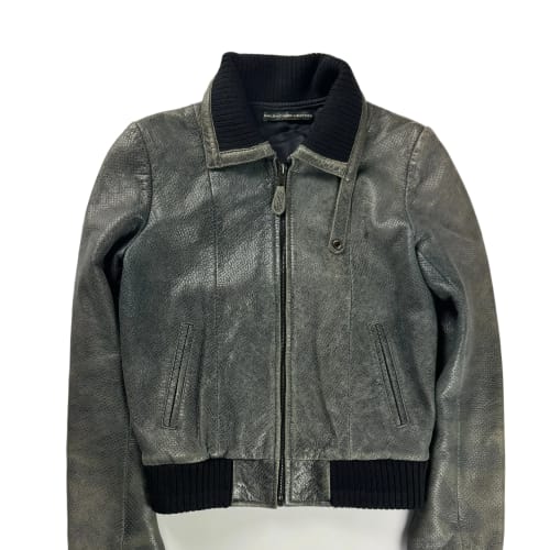 Balenciaga Nicolas Ghesquière Perforated Leather Bomber Jacket Pre Fall 2010 - XS