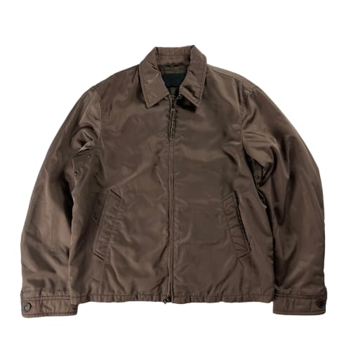 Prada Brown Nylon Double Zipper Trucker Jacket 2000s - L