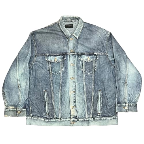 BALENCIAGA 2022AW Trompe l'œil heavy cotton jersey denim jacket