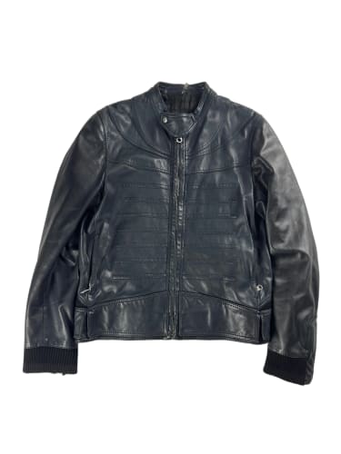 Dior Homme Napoleon Military Marine Leather Jacket FW 2008 - M