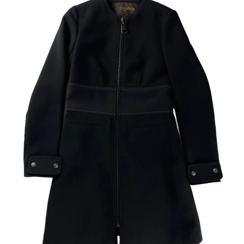 Louis Vuitton Premium Wool Button Cuffs Zip Coat - S