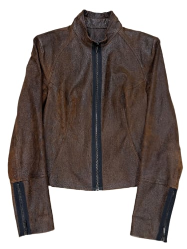 2000s Plein Sud distressed leather jacket