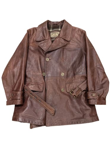 1990s Armani cropped leather trench coat