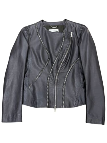 2000s Versace metal chains leather jacket