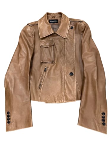 2000s Ann Demeulemeester leather aviator cargo jacket