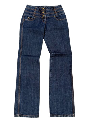 2000s Jean Paul Gaultier double waisted jeans