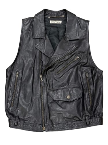 1990s Emporio Armani biker leather vest
