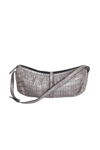 Roberto Cavalli grey leather baguette