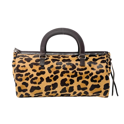 Lepord Print Pony Hair Handle Bag