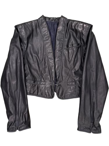 1980s Gianni Versace suspended shoulders cropped leather jacket