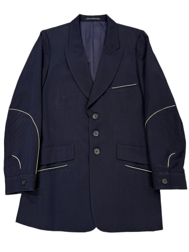 2000s Yohji Yamamoto contrast piping tailored jacket