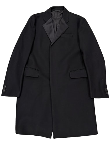 2000s Helmut Lang satin collar wool coat