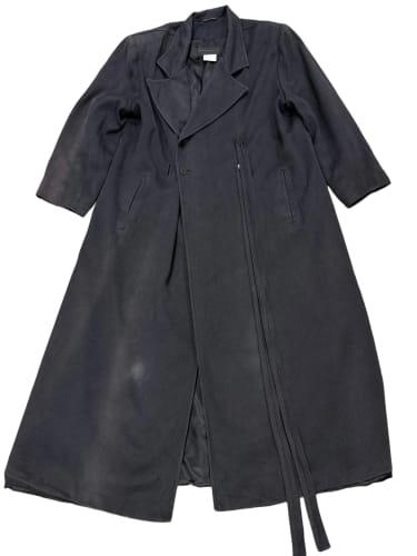 1990s Ann Demeulemeester sun faded long coat with straps
