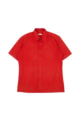 Red Short Sleeve Button Up Shirt