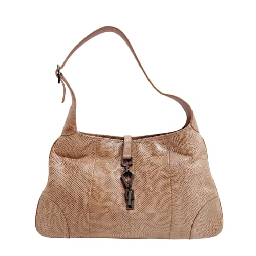 Jackie Brown Python Leather Embossed Shoulder Bag