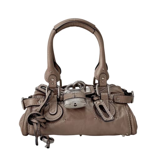 Paddington Small Grey Leather Shoulder Bag