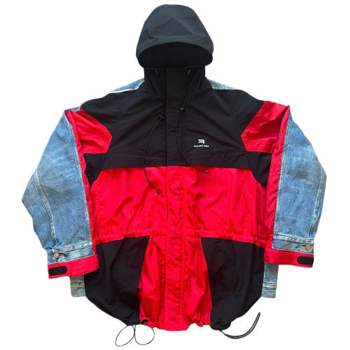 BALENCIAGA 2021AW Hybrid Colorblock Parka Denim Jacket