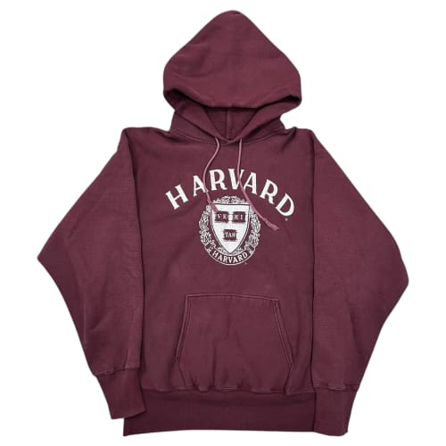 Vintage Champion Reverse Weave 90's Tricolore Tag College Pullover Sweat Hoodie HARVARD