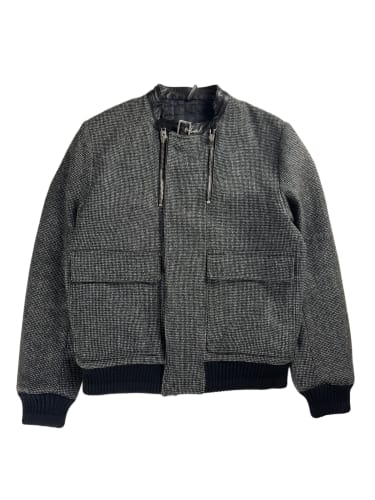 Dior Homme Wool Navigate Leather Belted Collar Bomber Jacket FW 2007 - L