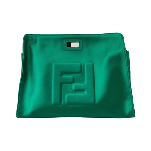 Peek-a-Boo Defender Green Satin Bag