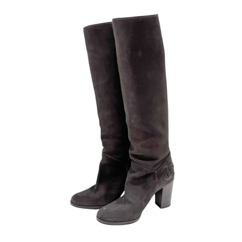 Size 37 EU Grey Suede Long Boots