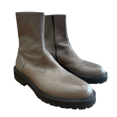 Dries Van Noten Brown Side Zip Boots SZ 45