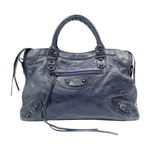 The City Navy Leather Bag