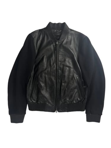 Louis Vuitton Sample Black Wool Sleeves Epi Leather Bomber Jacket Pre Fall 2013 - M