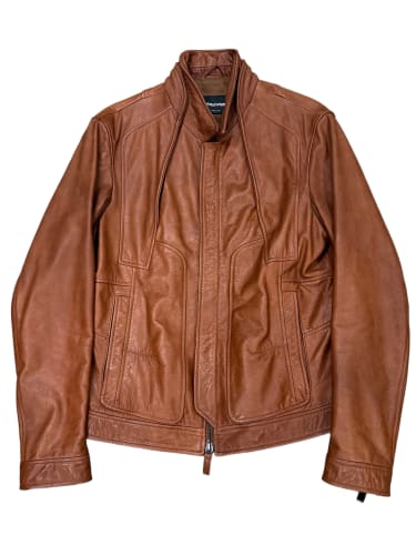 2010s Armani paneled leather jacket