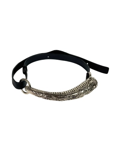 Black Leather Metal Mombasa Belt