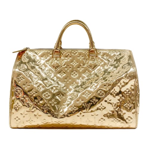 Miroir Speedy 35 Gold Monogram Canvas Hand Bag
