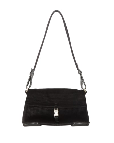 SS2000 Black Leather Base Shoulder Bag