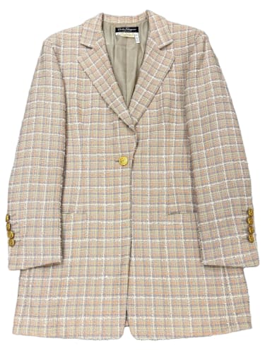 1990s Salvatore Ferragamo checked wool coat