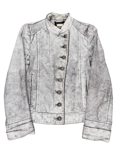 S/S2002 Ann Demeulemeester runway cracked leather Napoleon military jacket