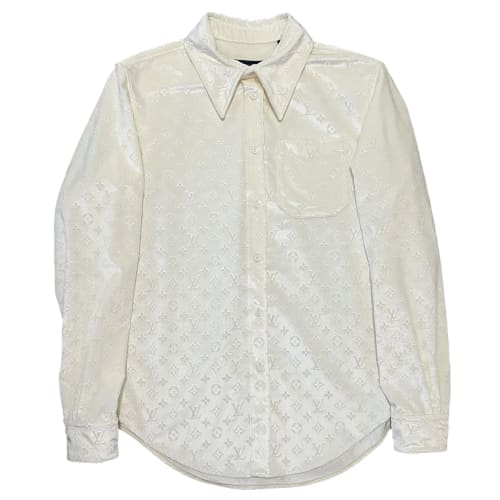 LOUIS VUITTON 2022AW White Velours Monogram Classic Shirt