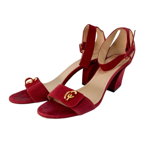 Red Suede Size 37 Strap Heels