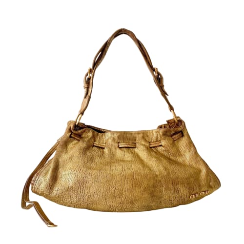 Gold Leather Shoulder Bag