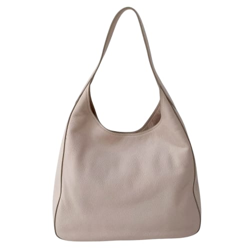 Pink Leather Hobo Shoulder Bag