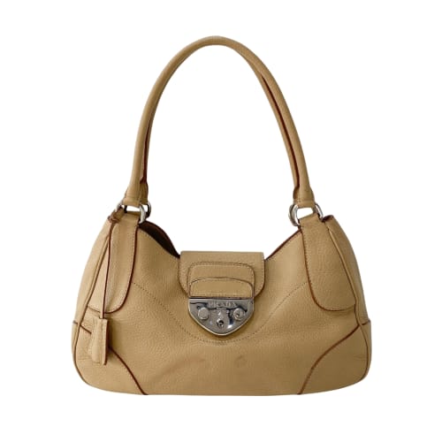 Brown Leather Top Handle Shoulder Bag