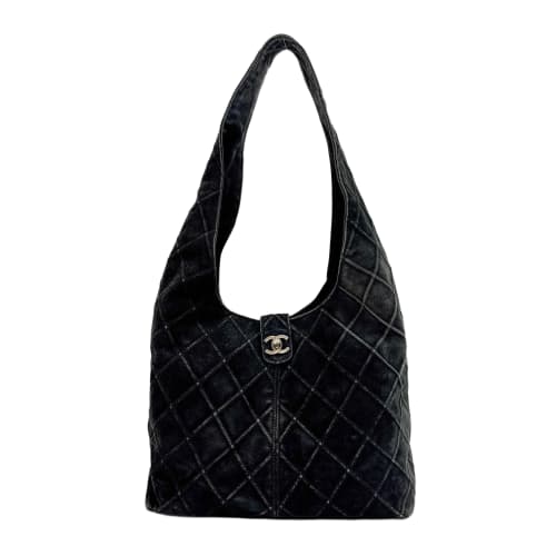 Black Suede Hobo Bag