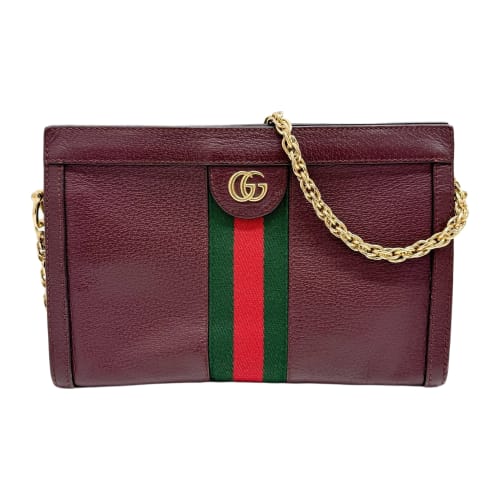 Ophidia Red Leather Shoulder Bag