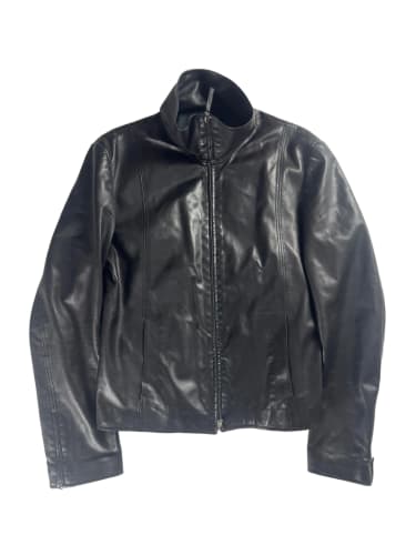 Gucci Premium Leather Lambskin High Neck Zipper Jacket 2000s - M
