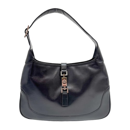 Jackie Black Leather Shoulder Bag