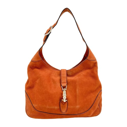 Jackie Orange Nubuck Leather Shoulder Bag